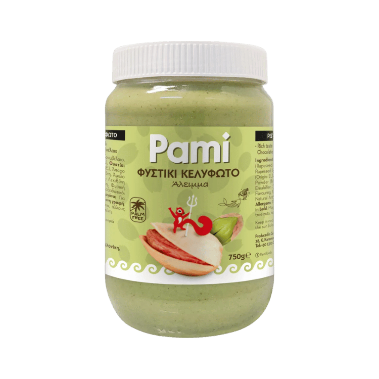 Erdnussaufstrich in Glas (750g) Pami von Pami bei Araxxon  - Hochwertiges griechisches Produkt.   Erdnussaufstrich in Glas (750g) Pami από Pami στο Araxxon  - Αυθεντικό ελληνικό προϊόν.